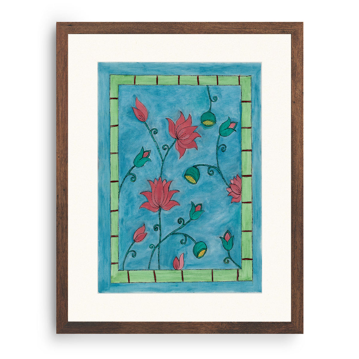 Madhubani floral Art : Buy Madhubani Paintings & Art Prints Online ...