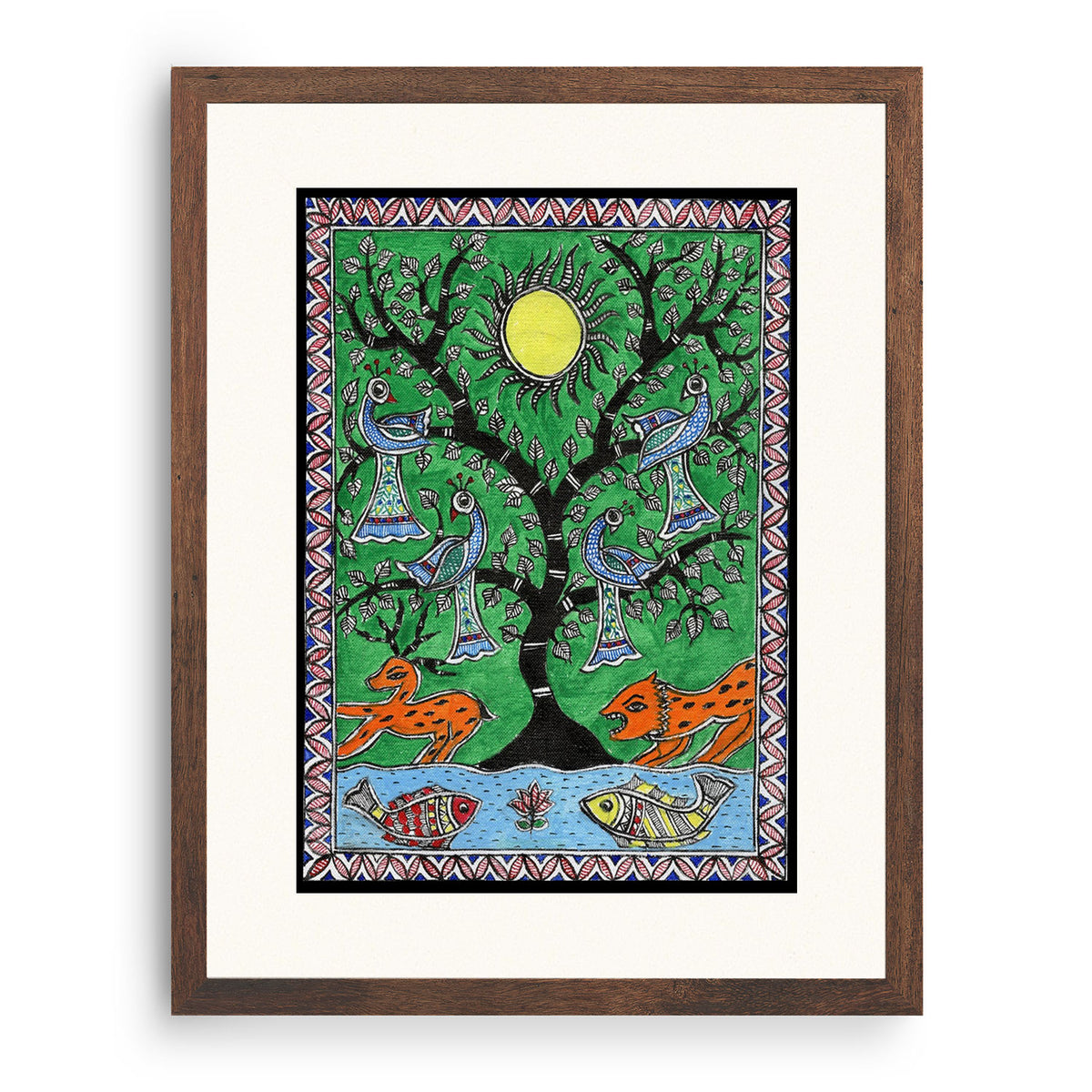 Tree in the Garden Madhubani Painting: Buy Madhubani Paintings & Art ...