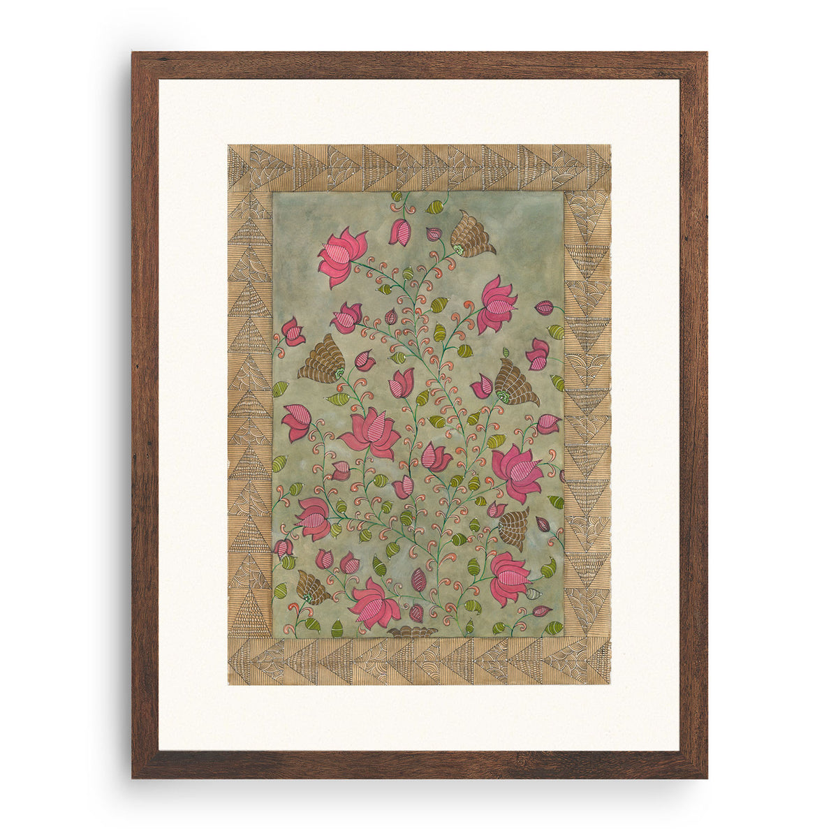Madhubani Motifs Flower Vintage III: Buy Madhubani Paintings & Art ...