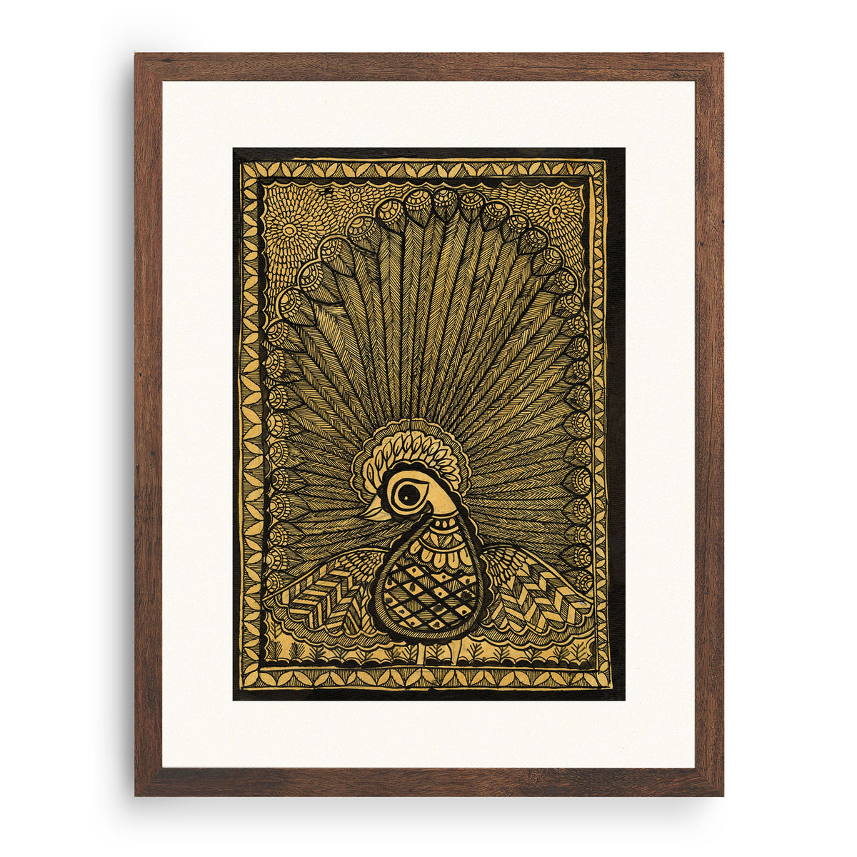 Peacock Elegance in Traditional Madhubani Style, Madhubani Art: Buy ...