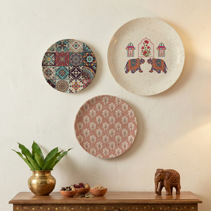 Jaipur Wall Decor Plate, Set of 3, Art Plate Set
