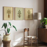 Mughal Motifs, Flower Motif, Set of 3, Set of Three Paintings