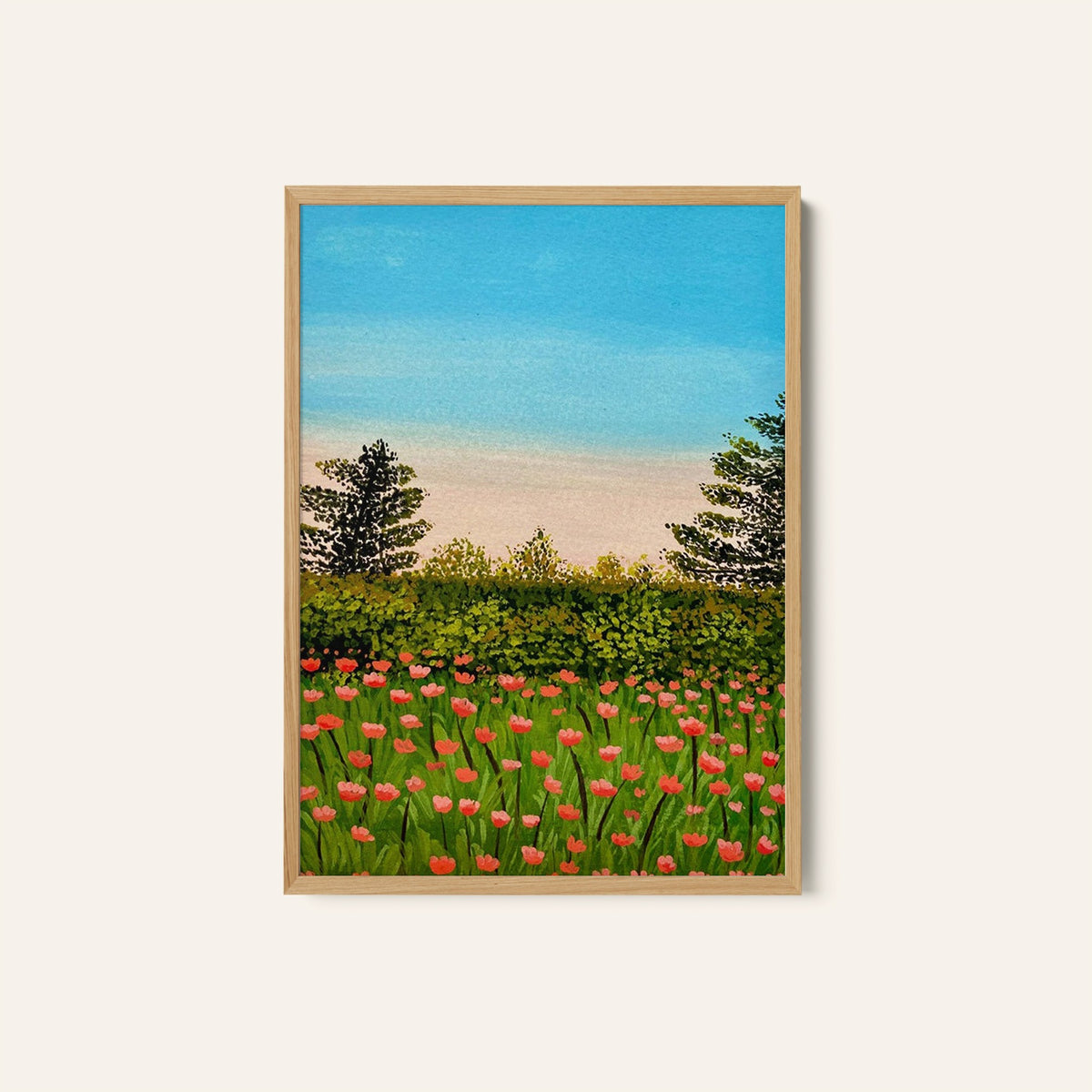 A Field Full of Tulips, Wall Art, Botanical Art, Nature Framed Art, Floral Flower Art