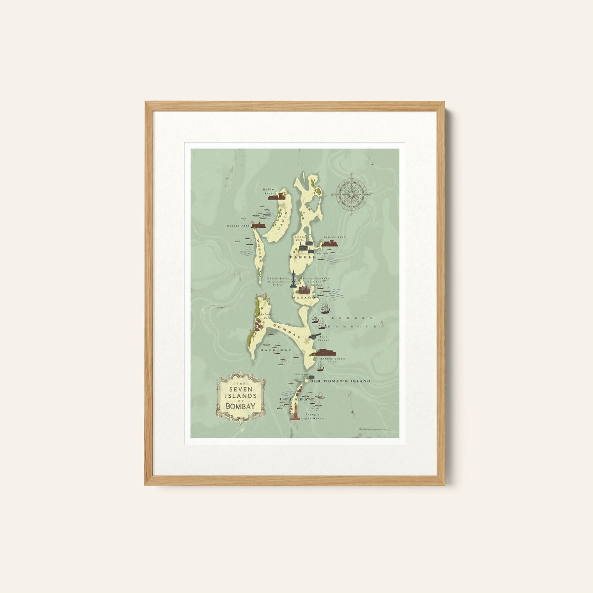 BOMBAY MAP, India Travel Posters