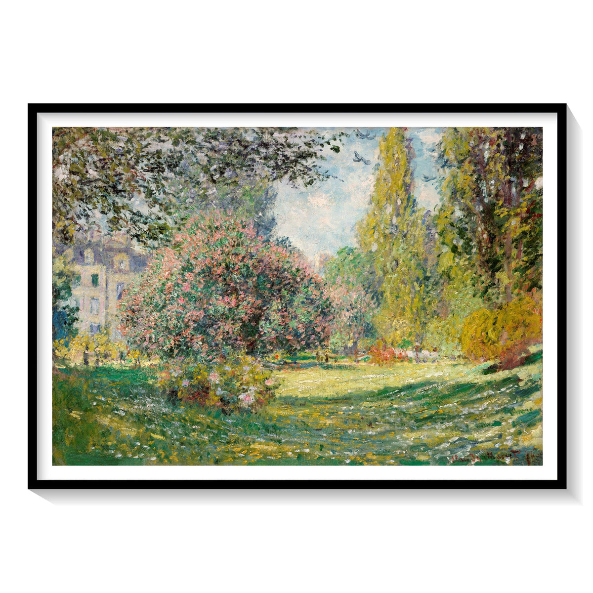 Stampa Su Tela Monet - Paesaggio Al Parco Monceau (1876) | Quadro 120x80cm Fatto A Mano In Germania