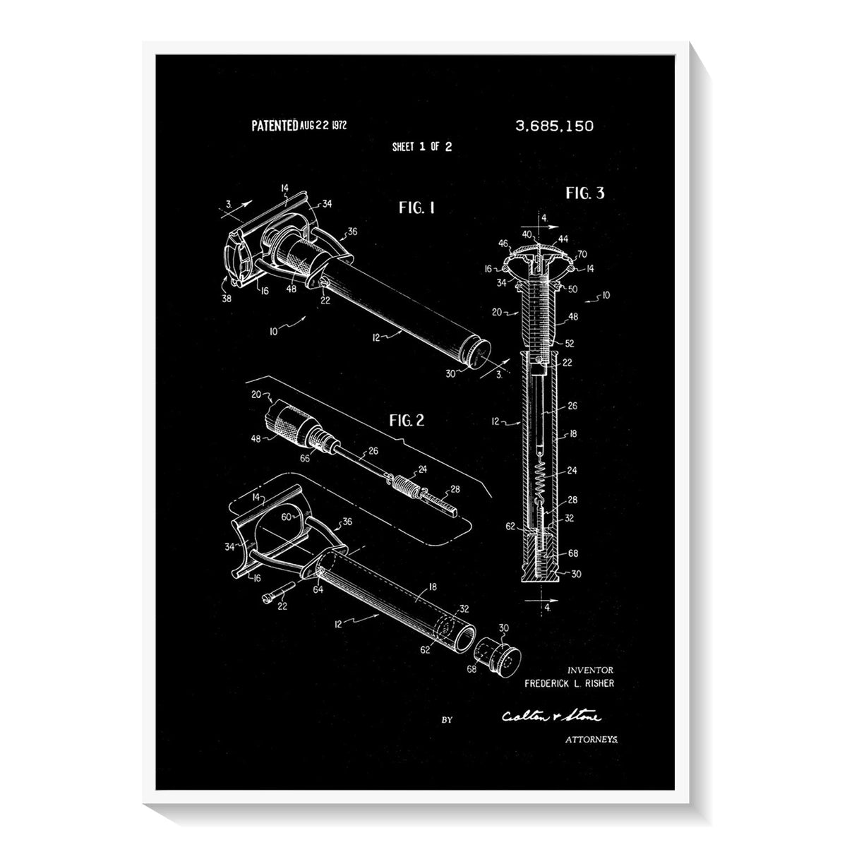 Safety Razor patent Buy Premium Framed Blueprints & Patent Art Online