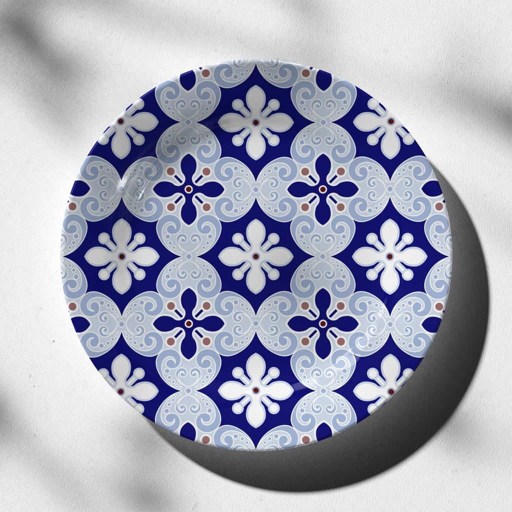 Blue Pottery Style Moroccan VIII Decorative Wall Plate