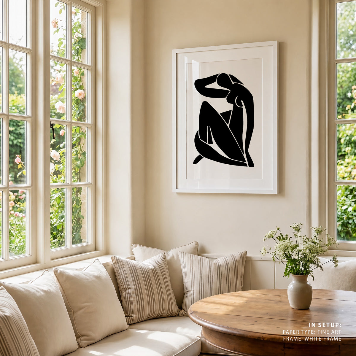 Matisse BW Light, Black and white Painting