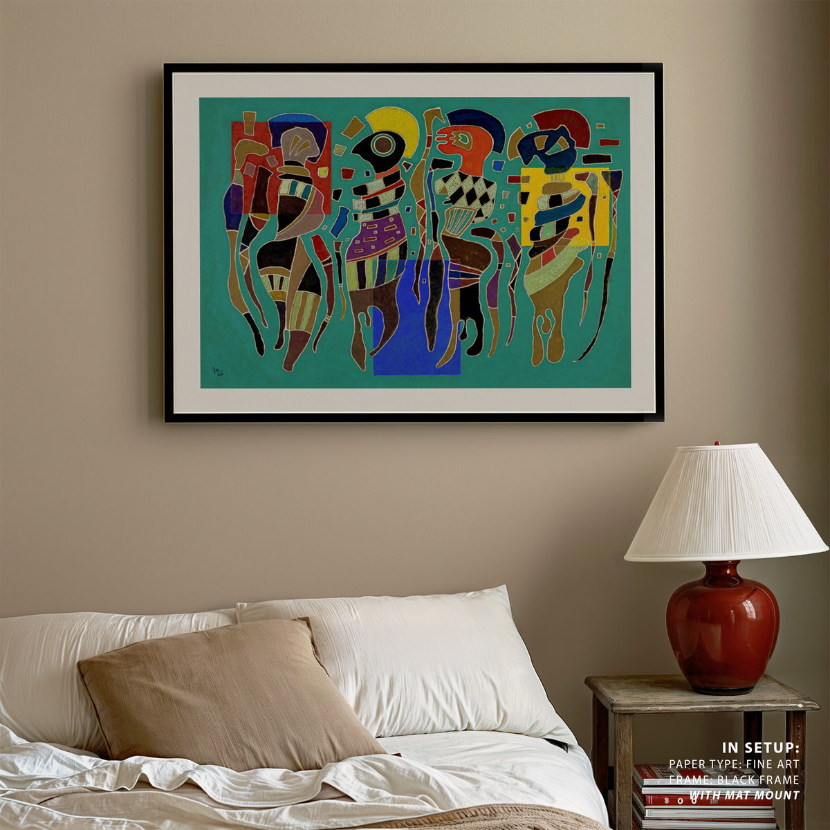 4 Figures on 3 Squares, Wassily Kandinsky Painting