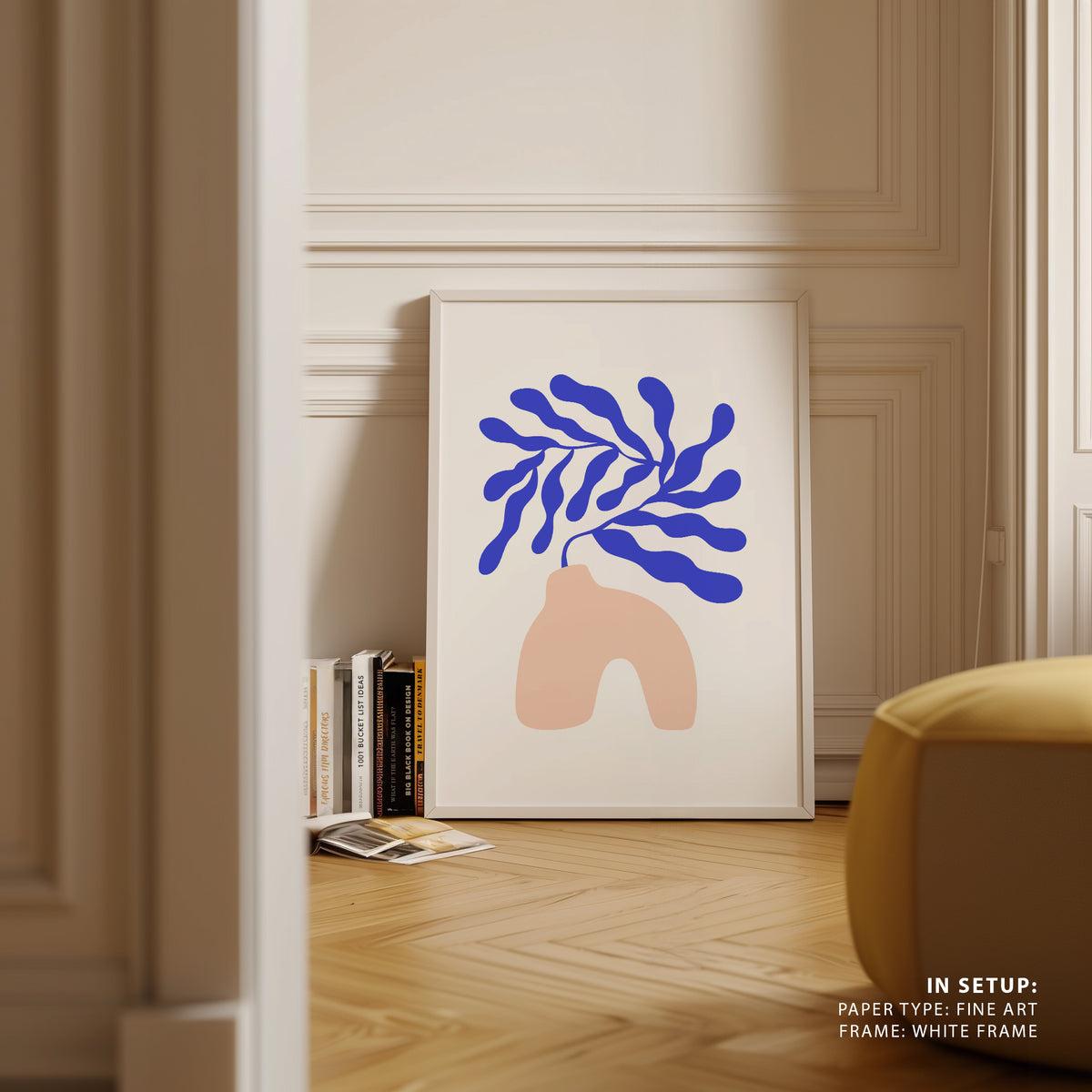 Matisse Blue Ferns, Minimalist Art Painting