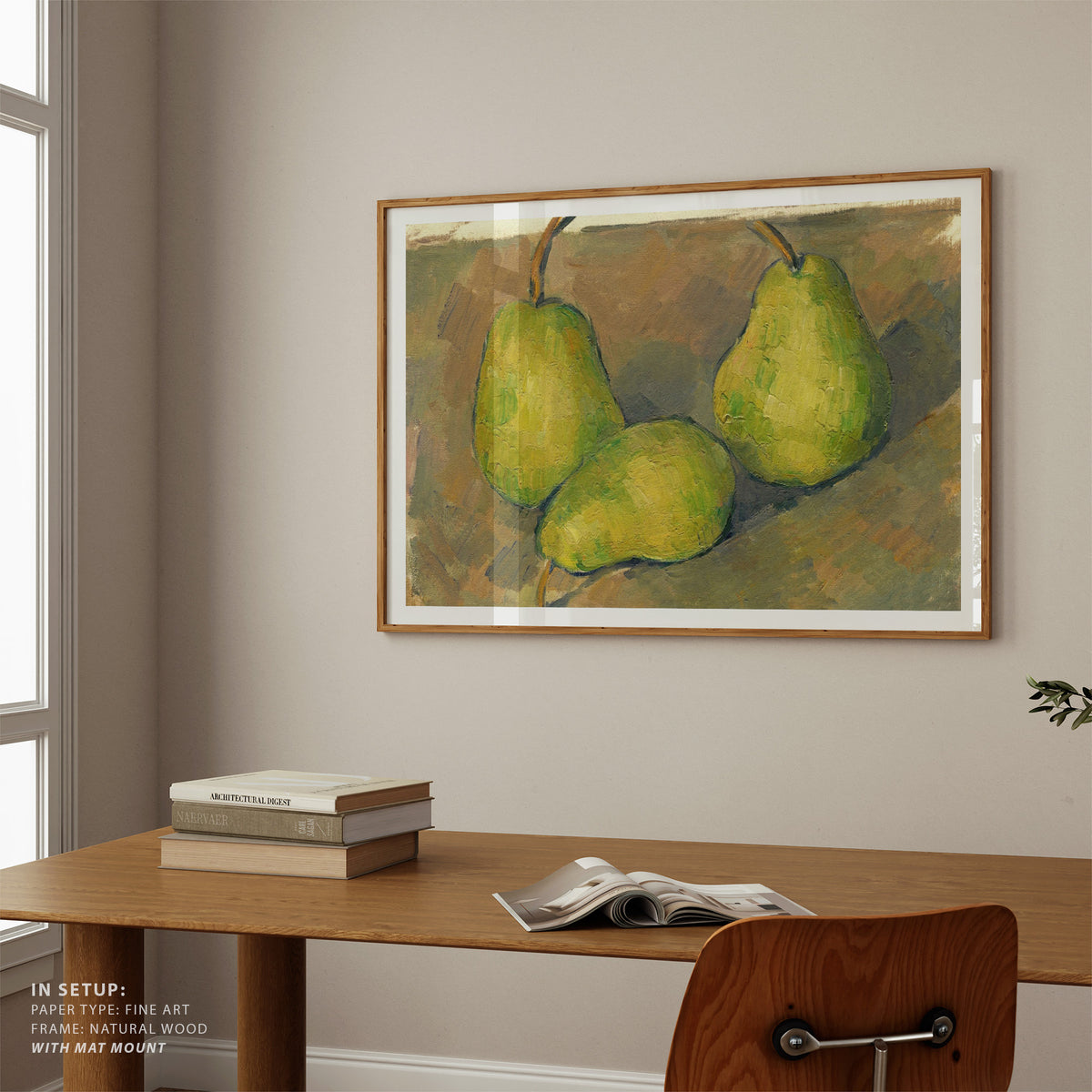 Three Pears, Paul Cezanne Painting