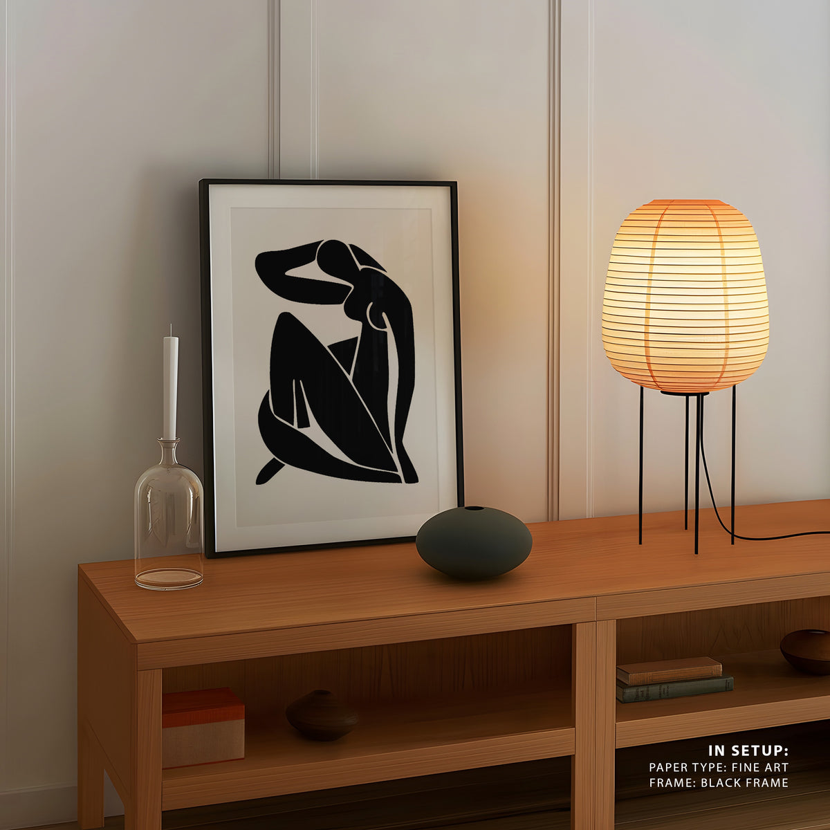 Matisse BW Light, Black and white Painting