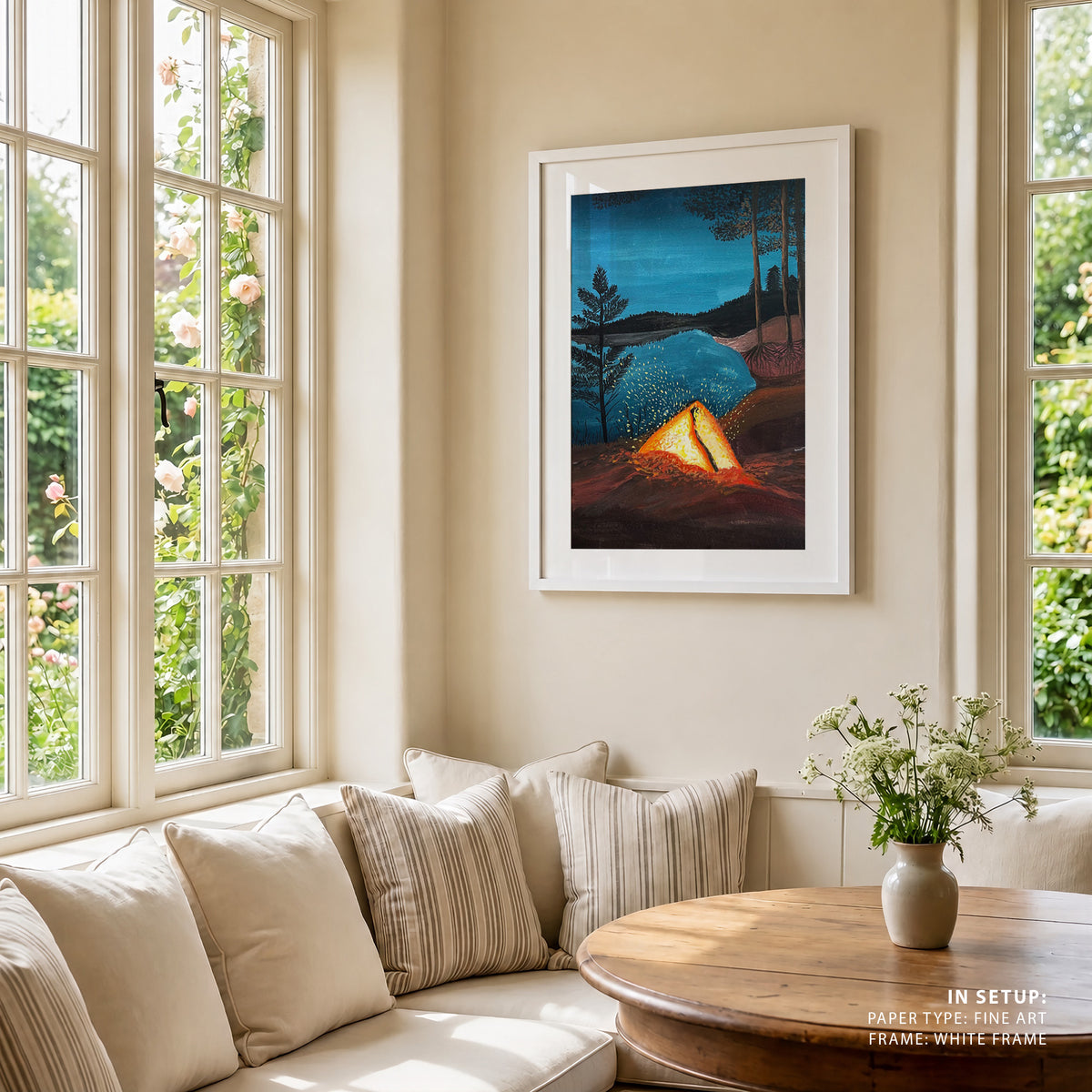 Campfire, Wall Art Print, Framed Art, Modern Art