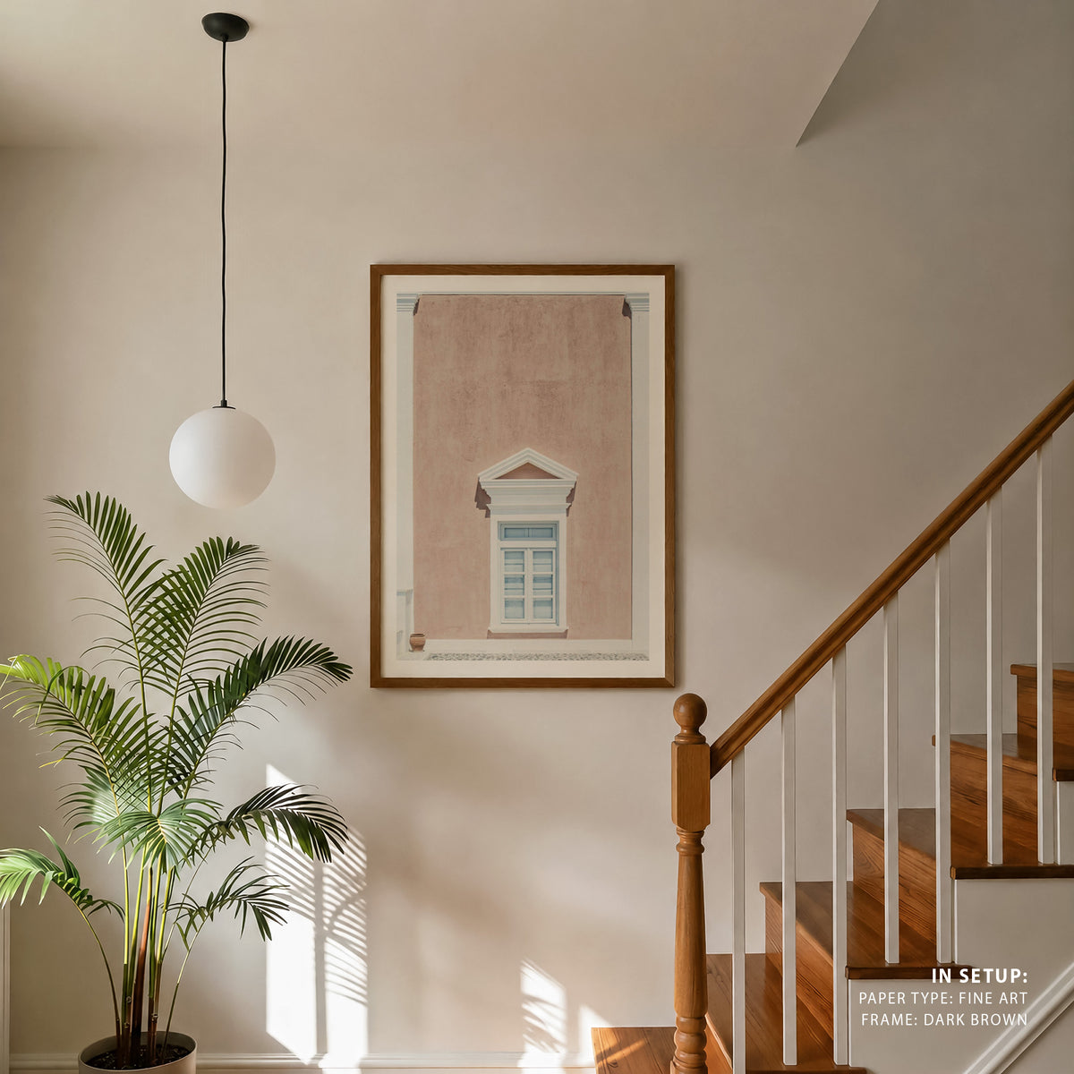 Pink wall and a pediment Photography, Photo Print