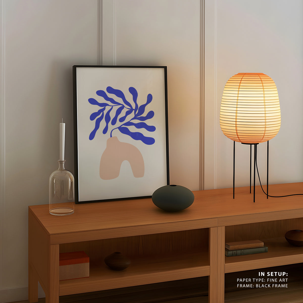 Matisse Blue Ferns, Minimalist Art Painting