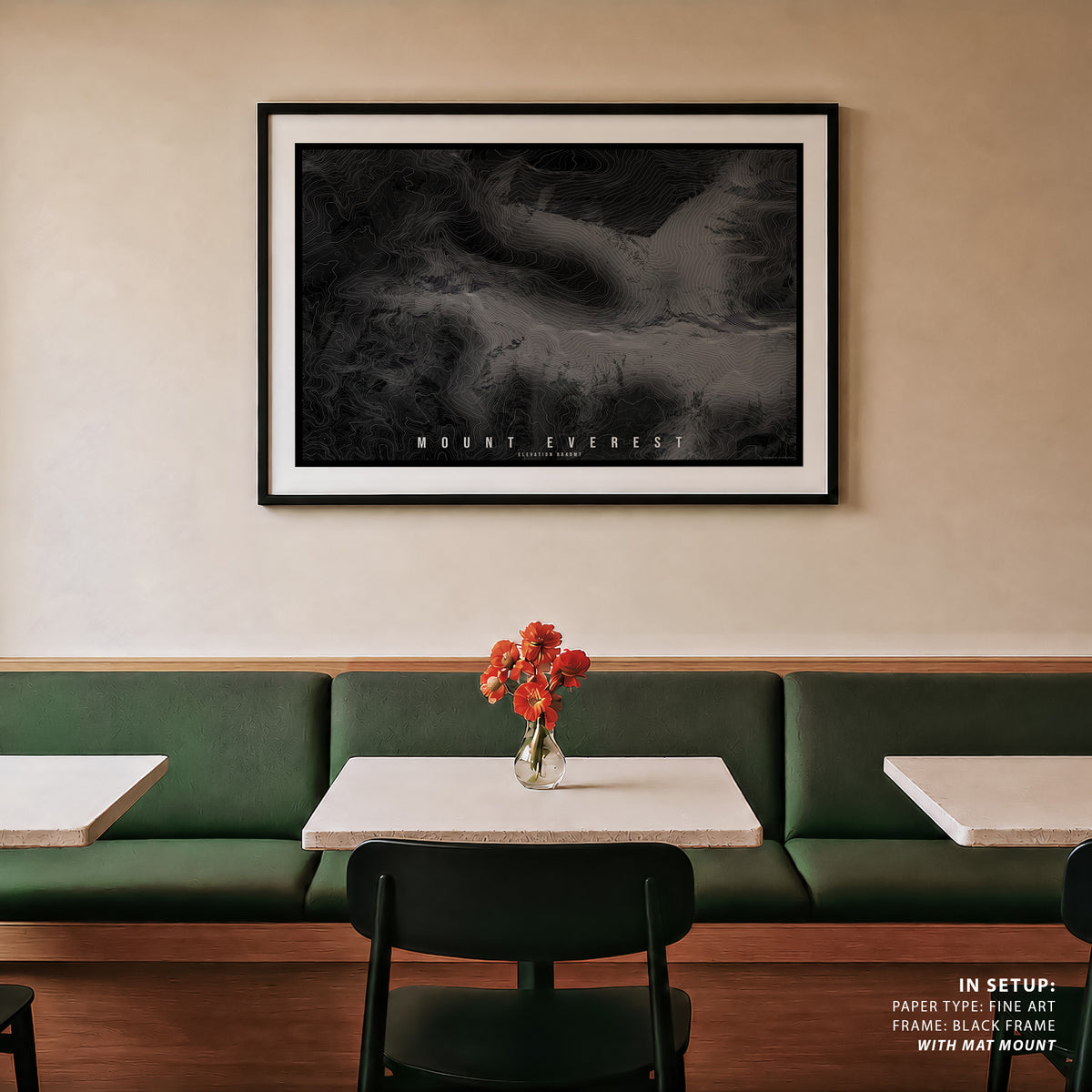 Mount Everest Map, Wall Art Prints