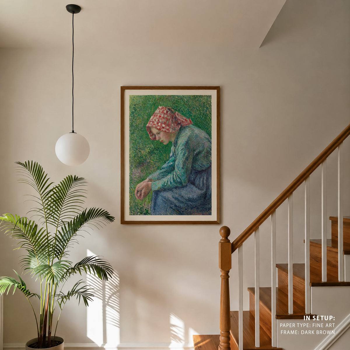 A Seated Peasant Woman, Camille Pissarro Painting
