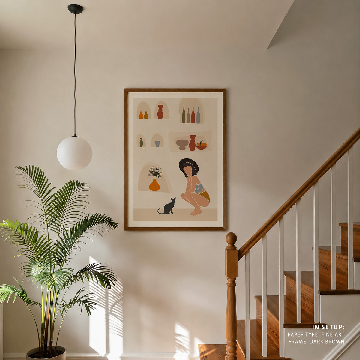 Summer with Cat, Fashion Art Painting