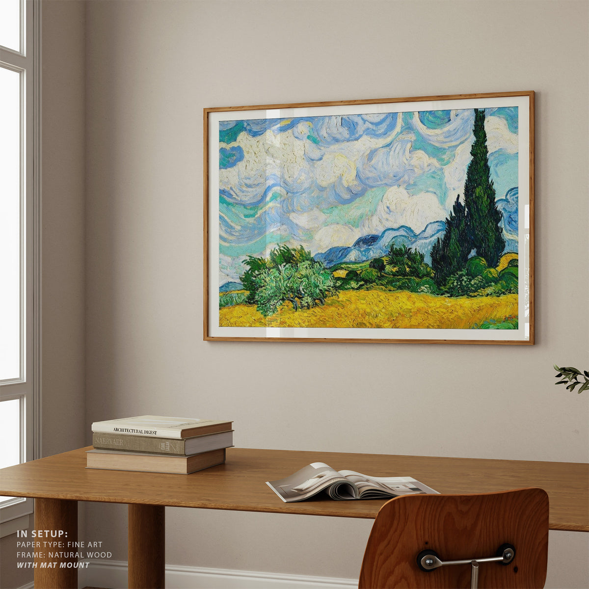Wheat Field with Cypresses by Vincent Van Gogh, Big Canvas Paintings