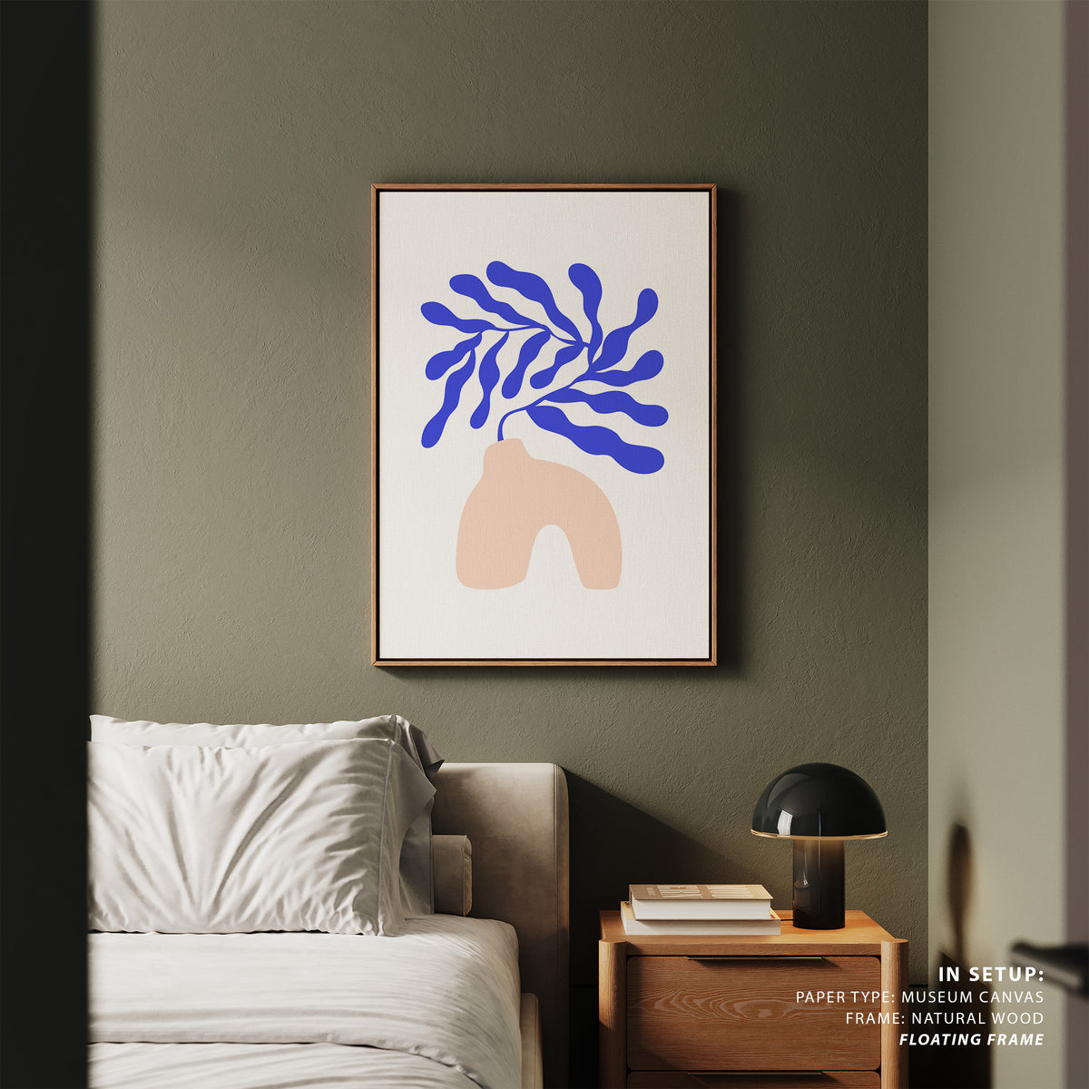 Matisse Blue Ferns, Minimalist Art Painting