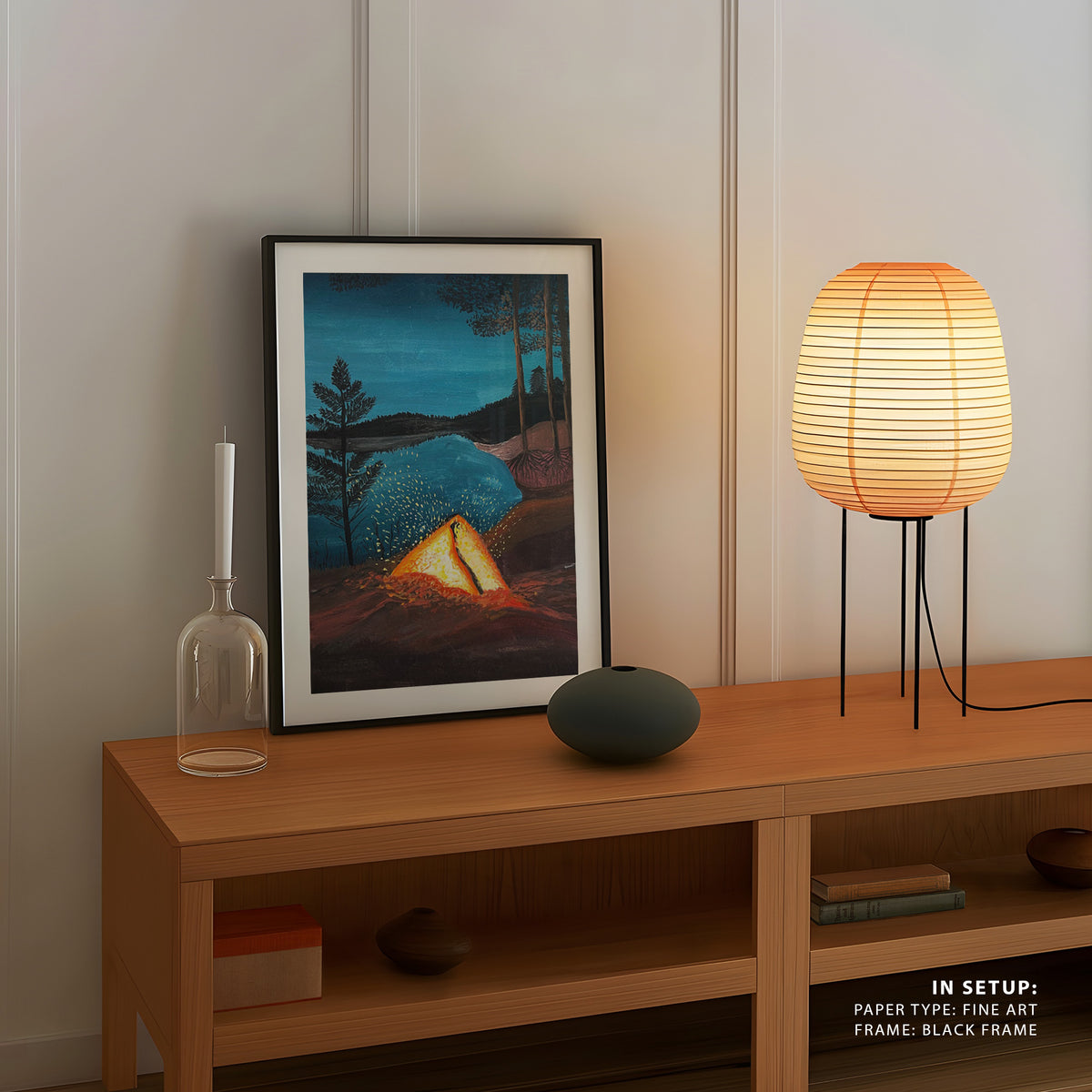 Campfire, Wall Art Print, Framed Art, Modern Art