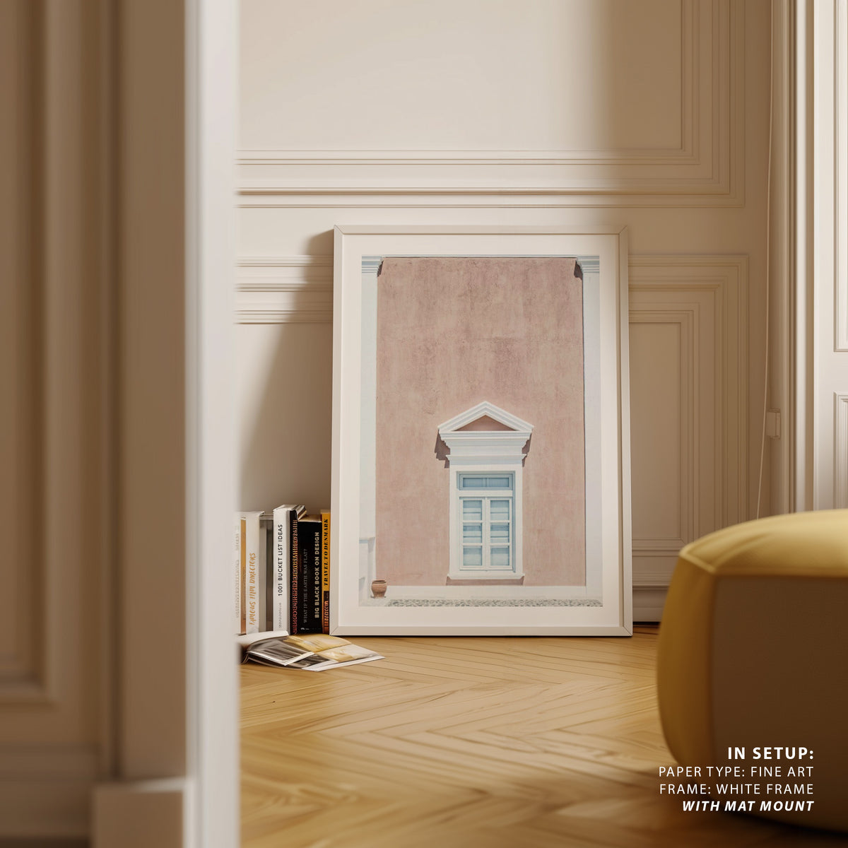 Pink wall and a pediment Photography, Photo Print