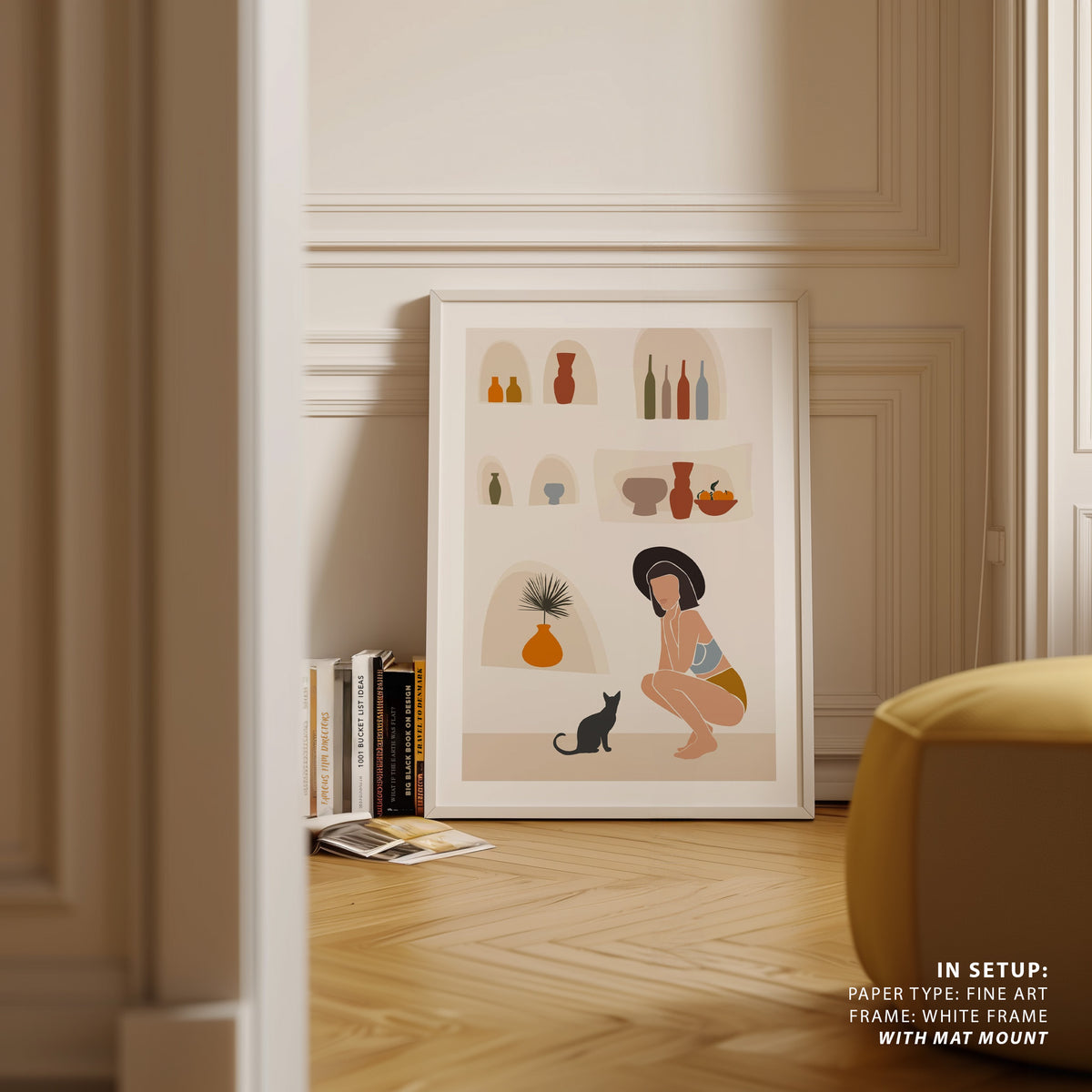 Summer with Cat, Fashion Art Painting
