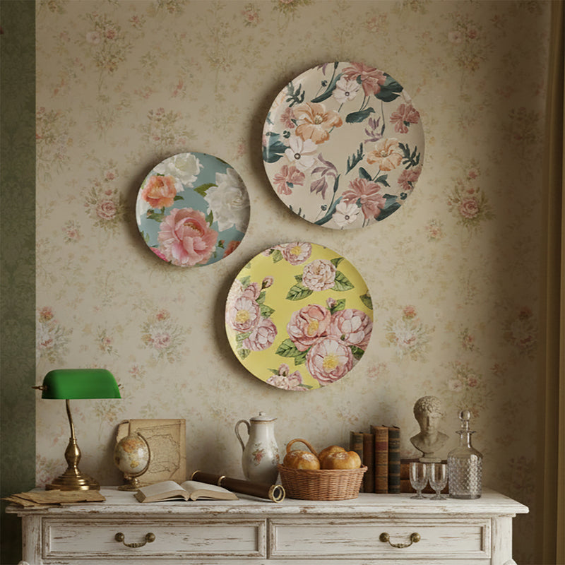 Botanical Symphony Wall Decor Plate, Set of 3, Art Plate Set