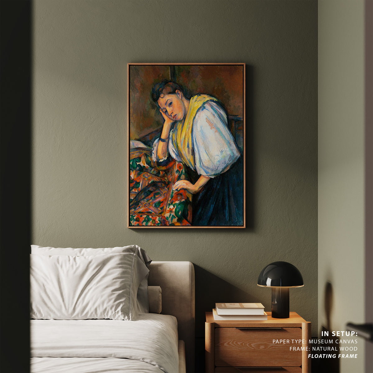 Young Italian Woman at a Table, Paul Cezanne Painting