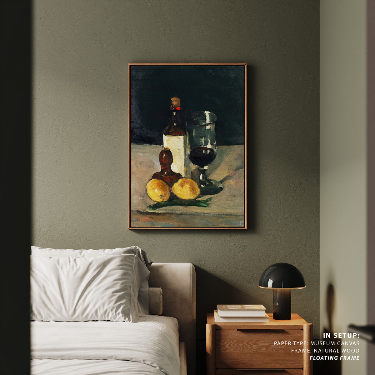Still life with bottle glass lemons, Paul Cezanne Painting