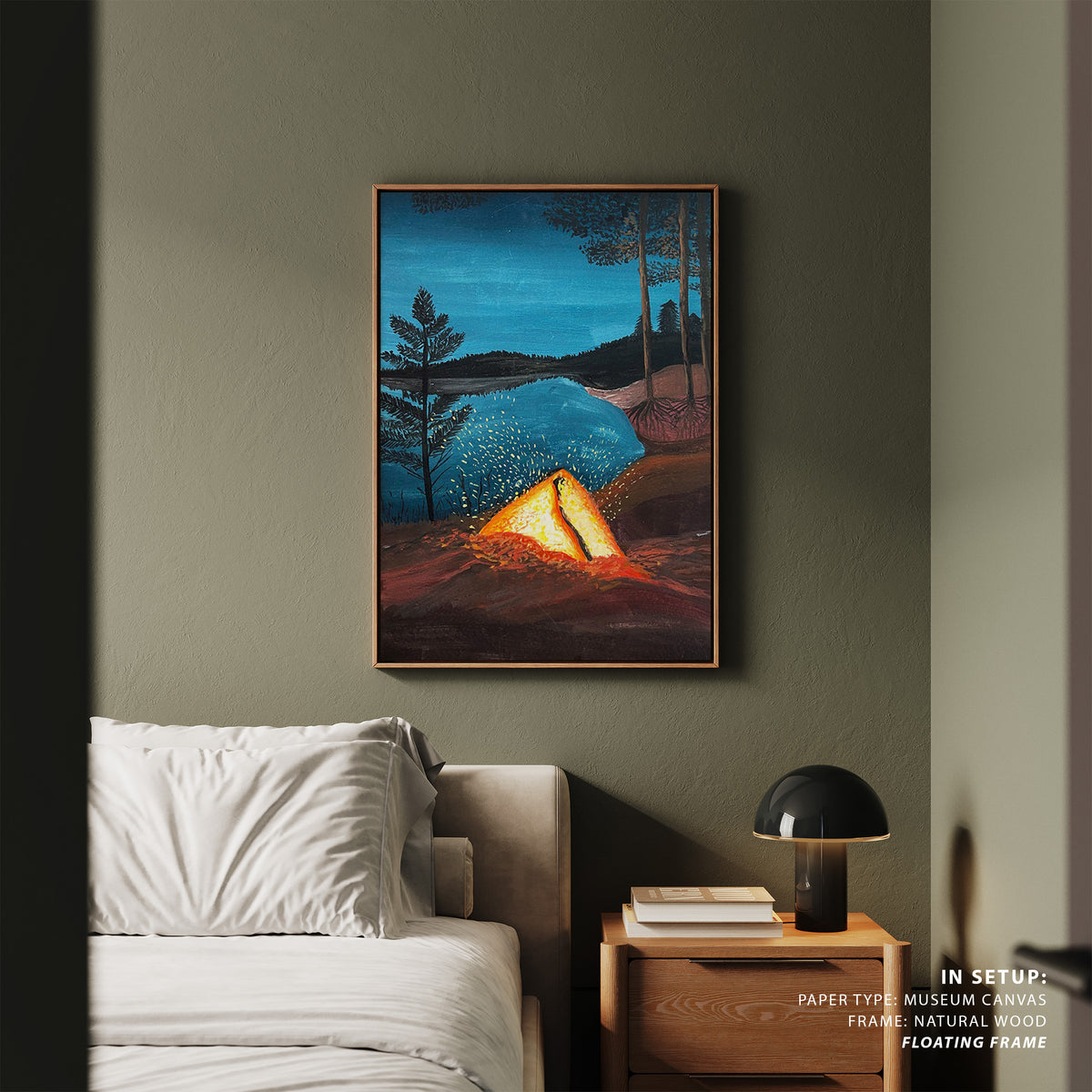 Campfire, Wall Art Print, Framed Art, Modern Art