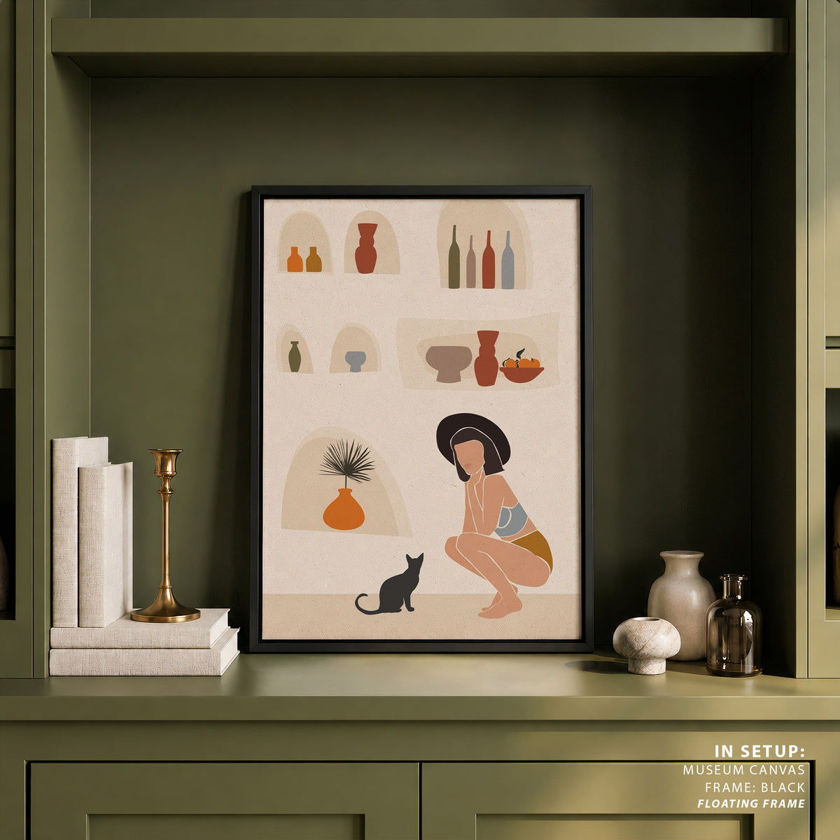 Summer with Cat, Fashion Art Painting