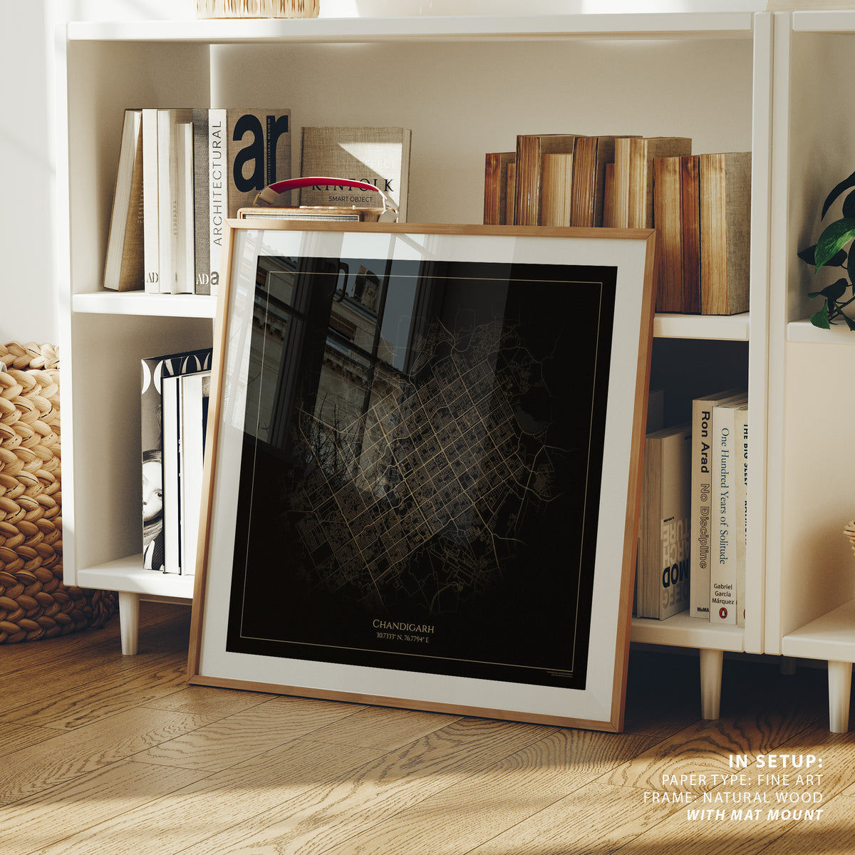Chandigarh Map Gold and Black, Wall Art Prints