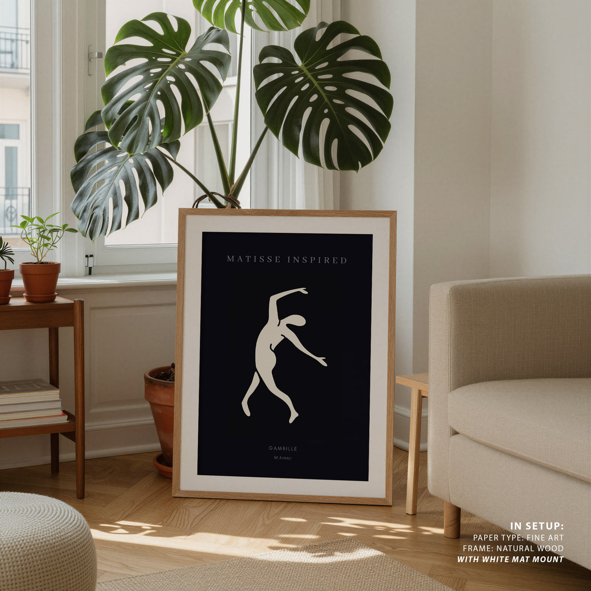 Henri Matisse Style I Gambille, Black and white Painting