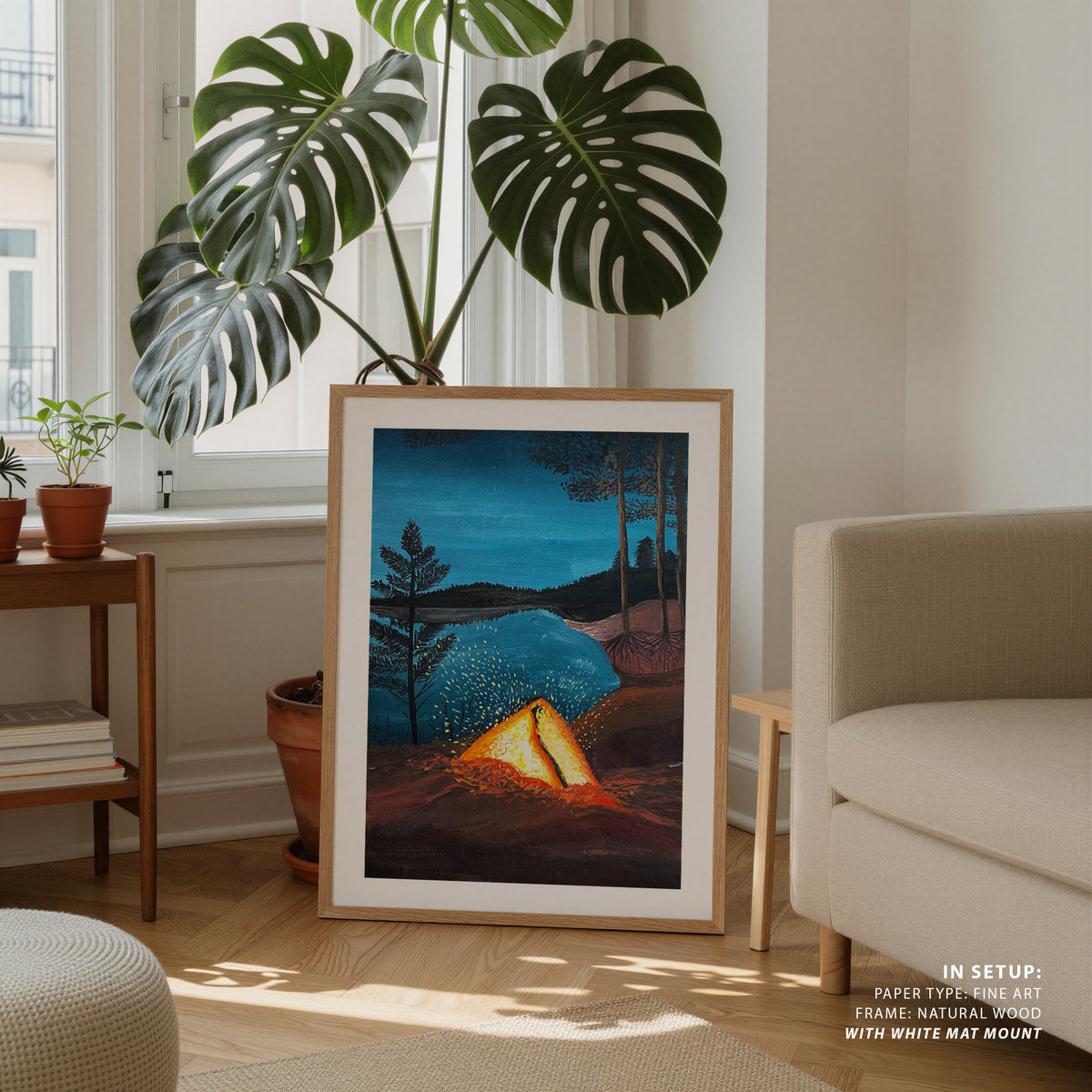 Campfire, Wall Art Print, Framed Art, Modern Art