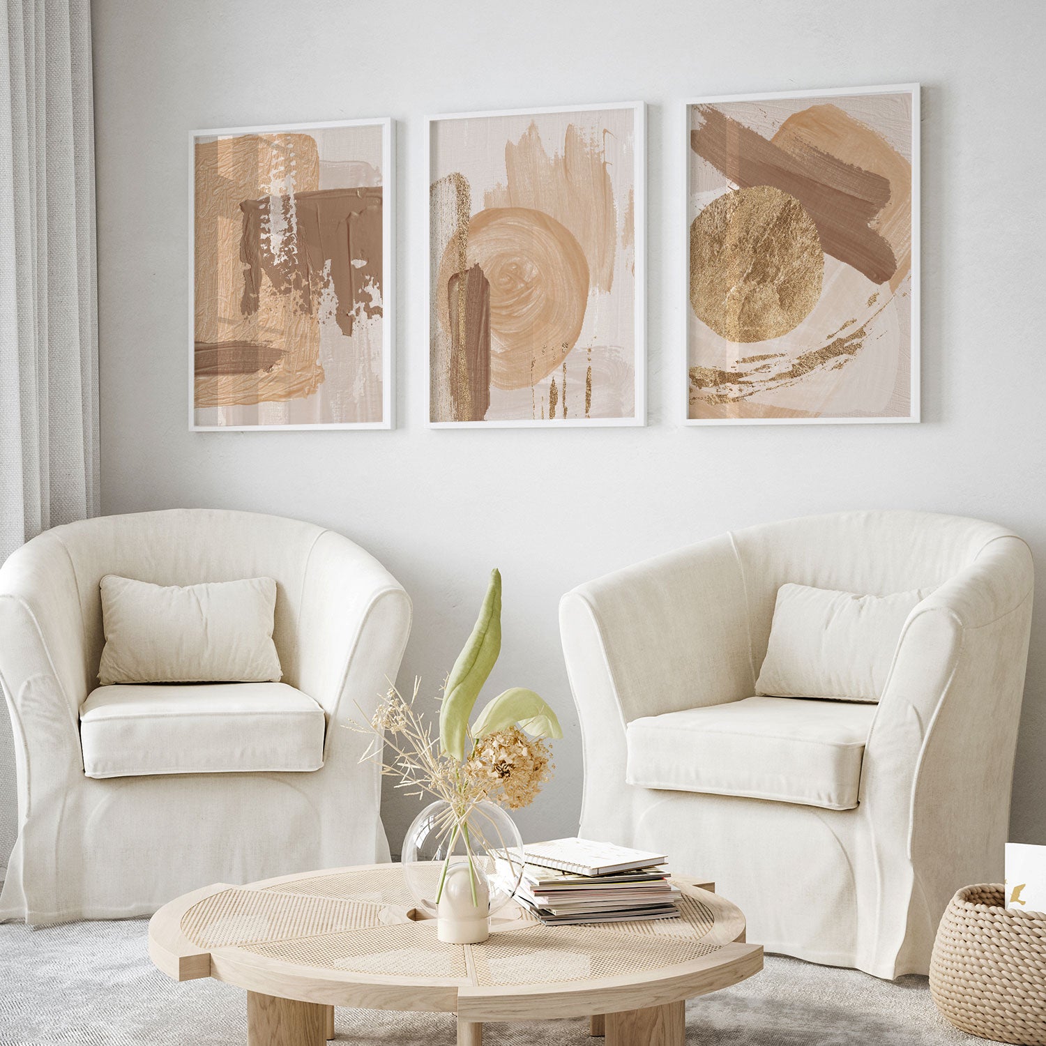 Buy Aesthetic Minimal Mountain II Set of Three Paintings – Dessine Art
