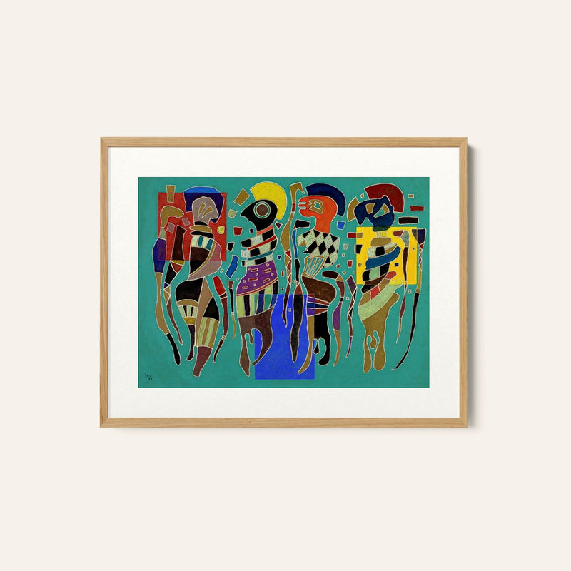 4 Figures on 3 Squares, Wassily Kandinsky Painting