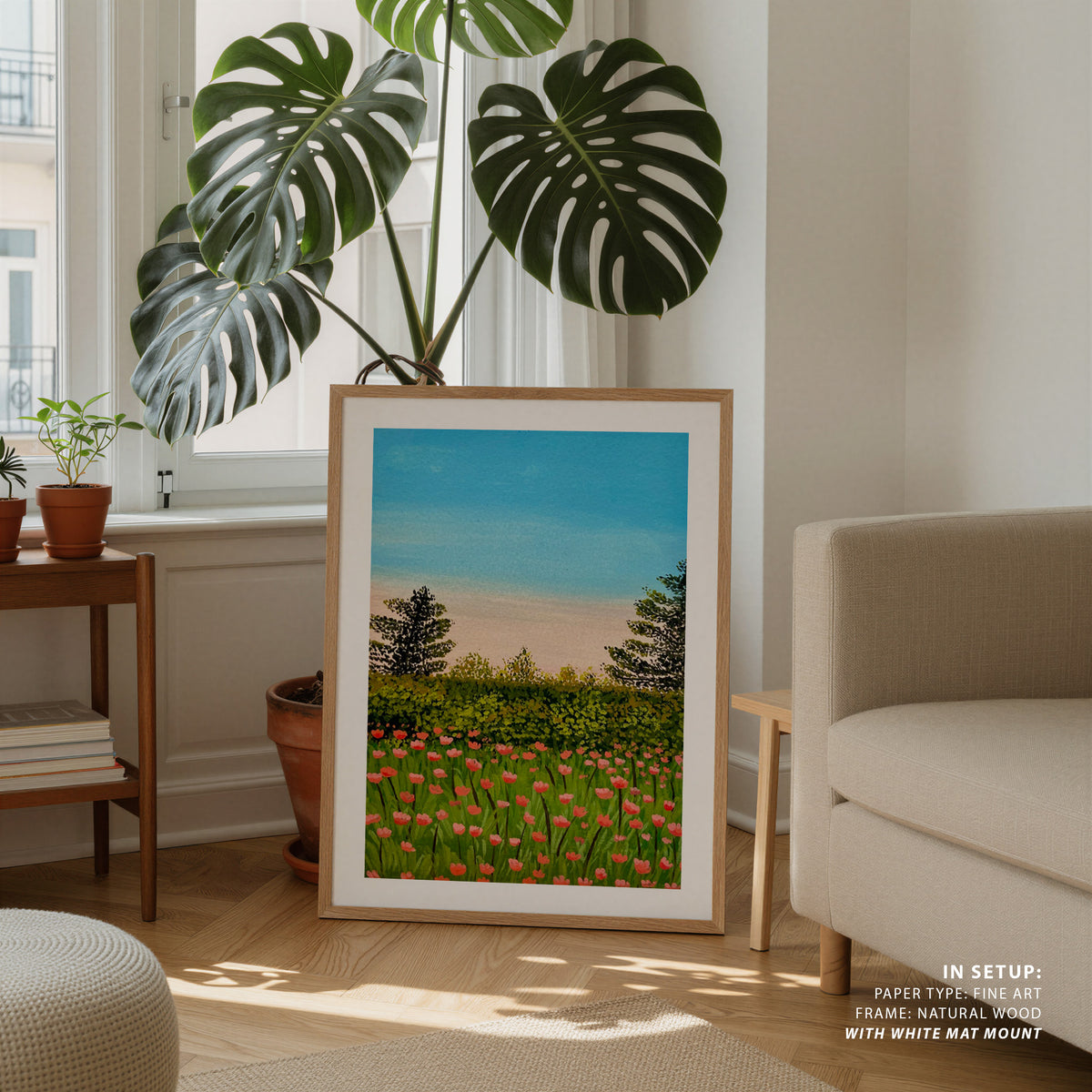 A Field Full of Tulips, Wall Art, Botanical Art, Nature Framed Art, Floral Flower Art