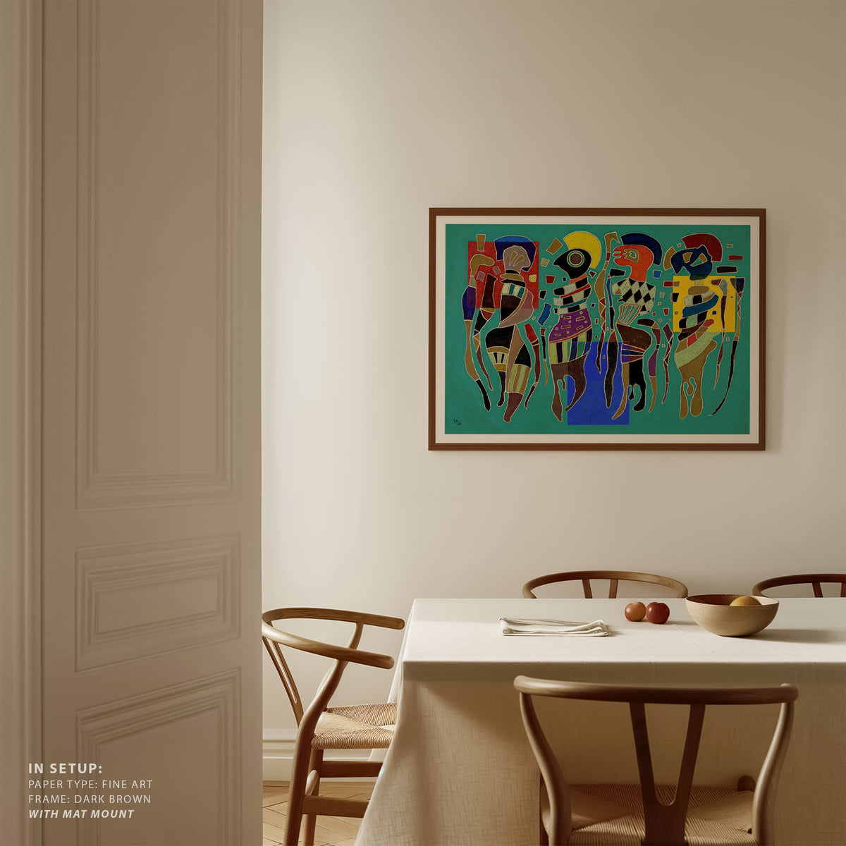 4 Figures on 3 Squares, Wassily Kandinsky Painting
