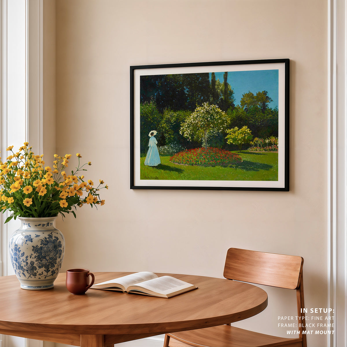 A Woman in the Garden, Landscape Painting, Nature Art