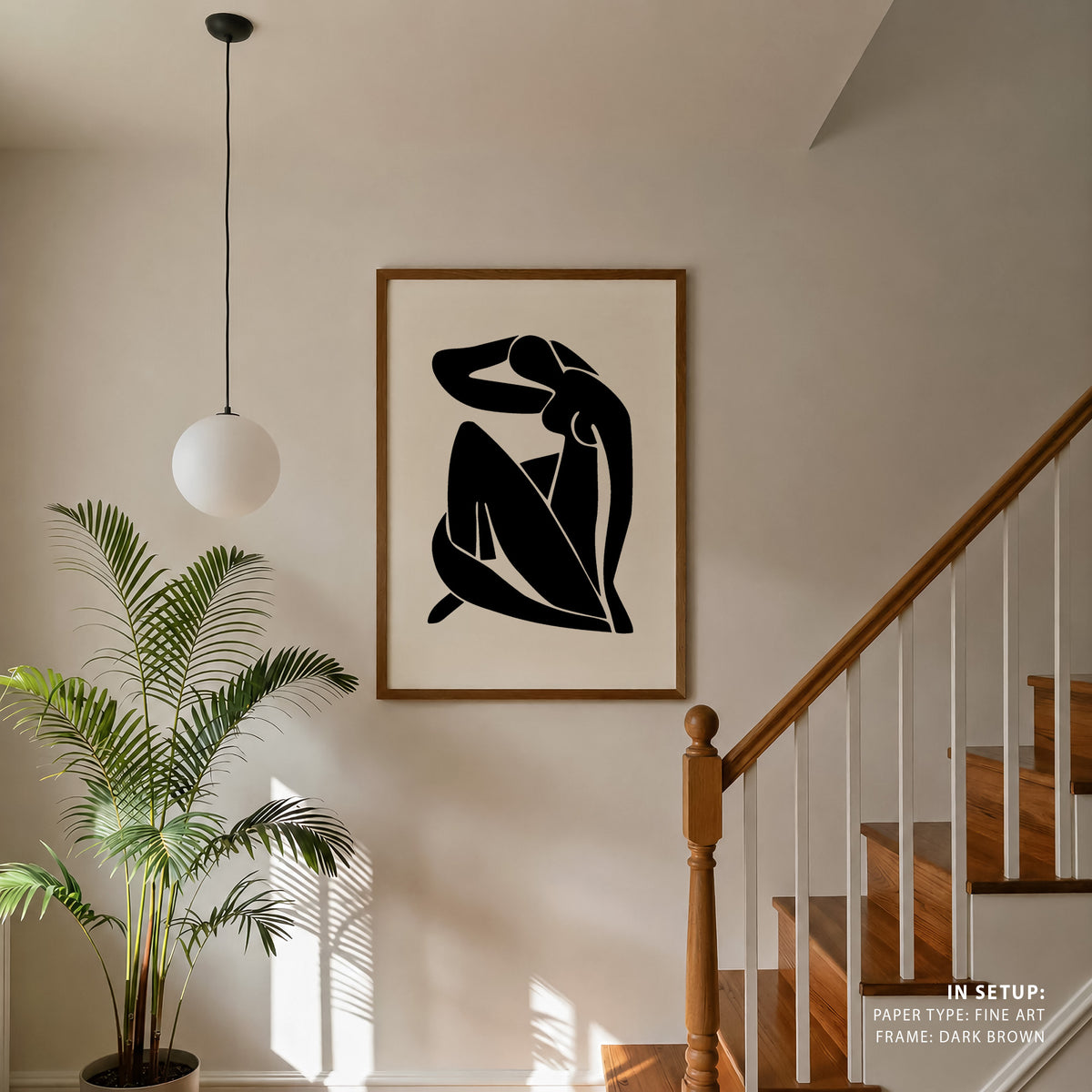 Matisse BW Light, Black and white Painting
