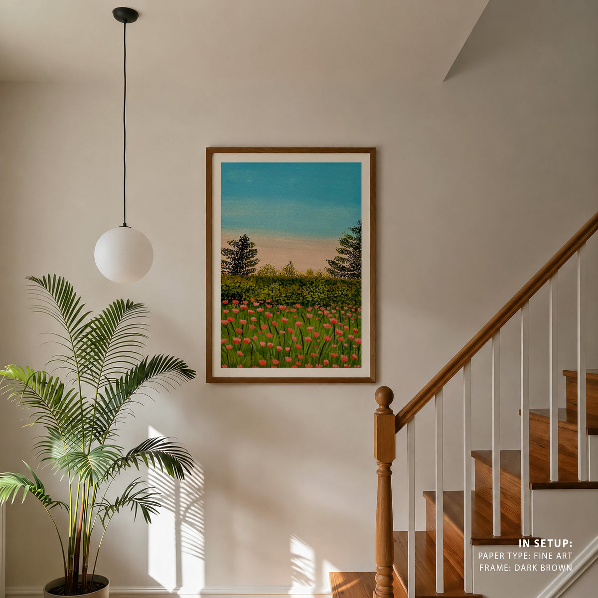 A Field Full of Tulips, Wall Art, Botanical Art, Nature Framed Art, Floral Flower Art