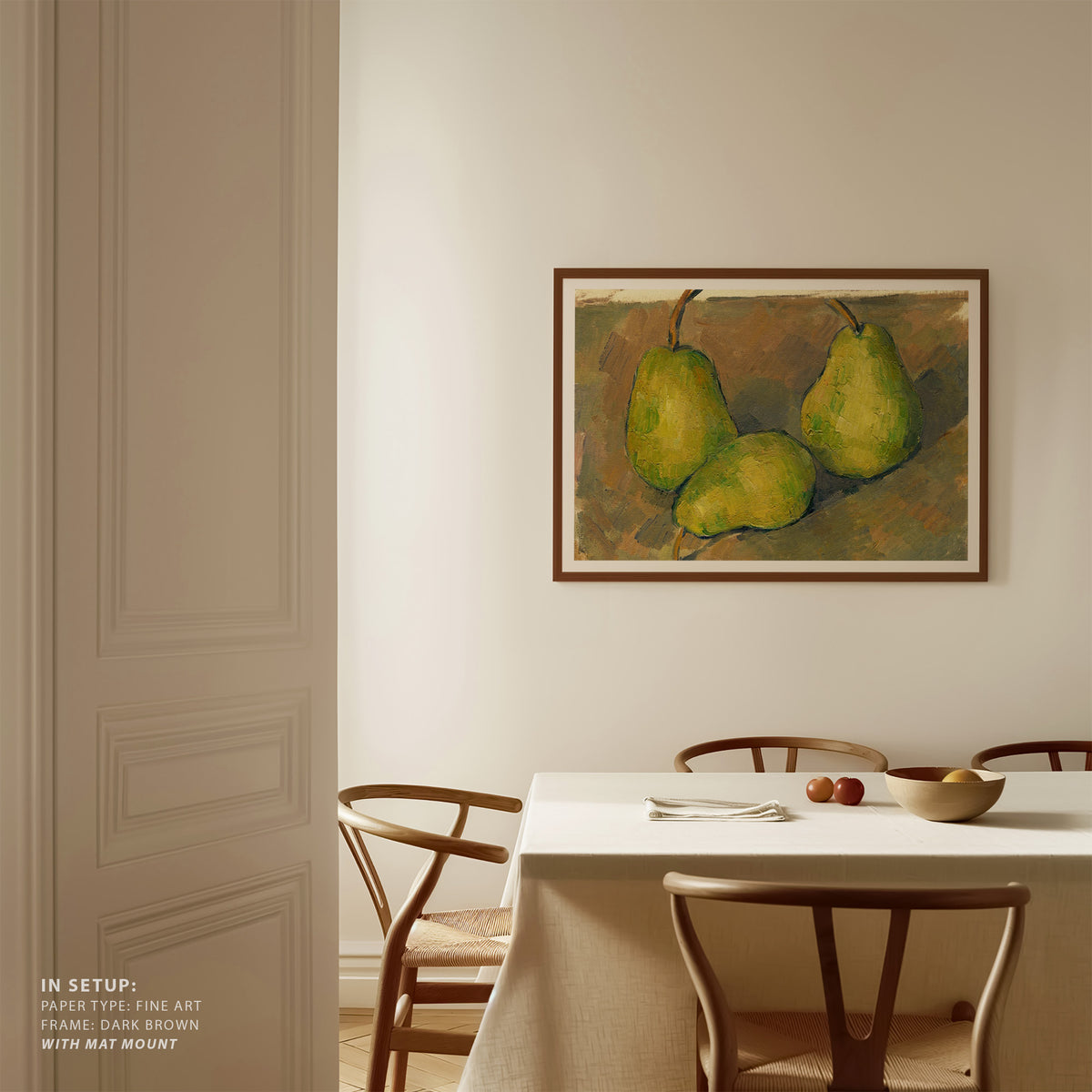 Three Pears, Paul Cezanne Painting