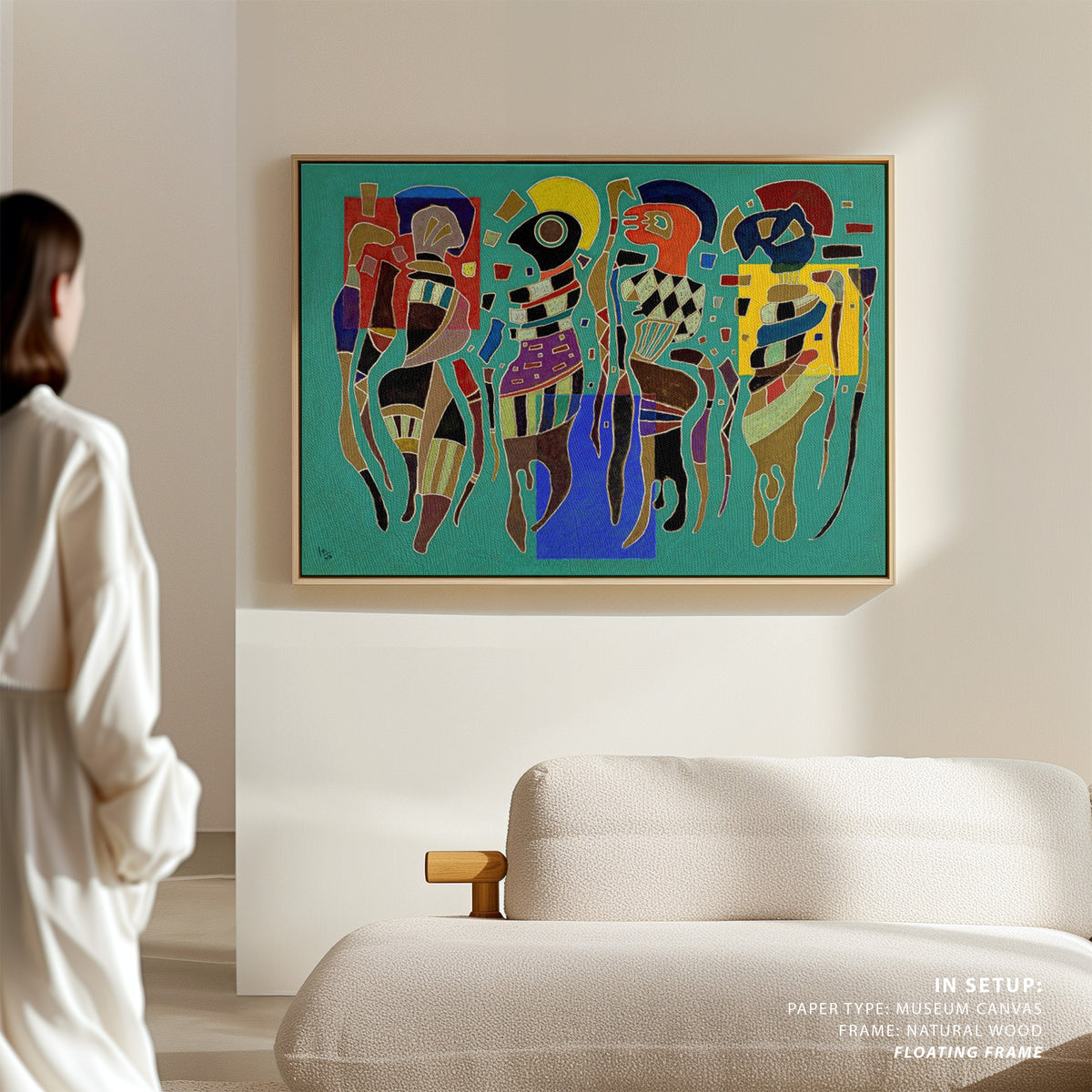 4 Figures on 3 Squares, Wassily Kandinsky Painting