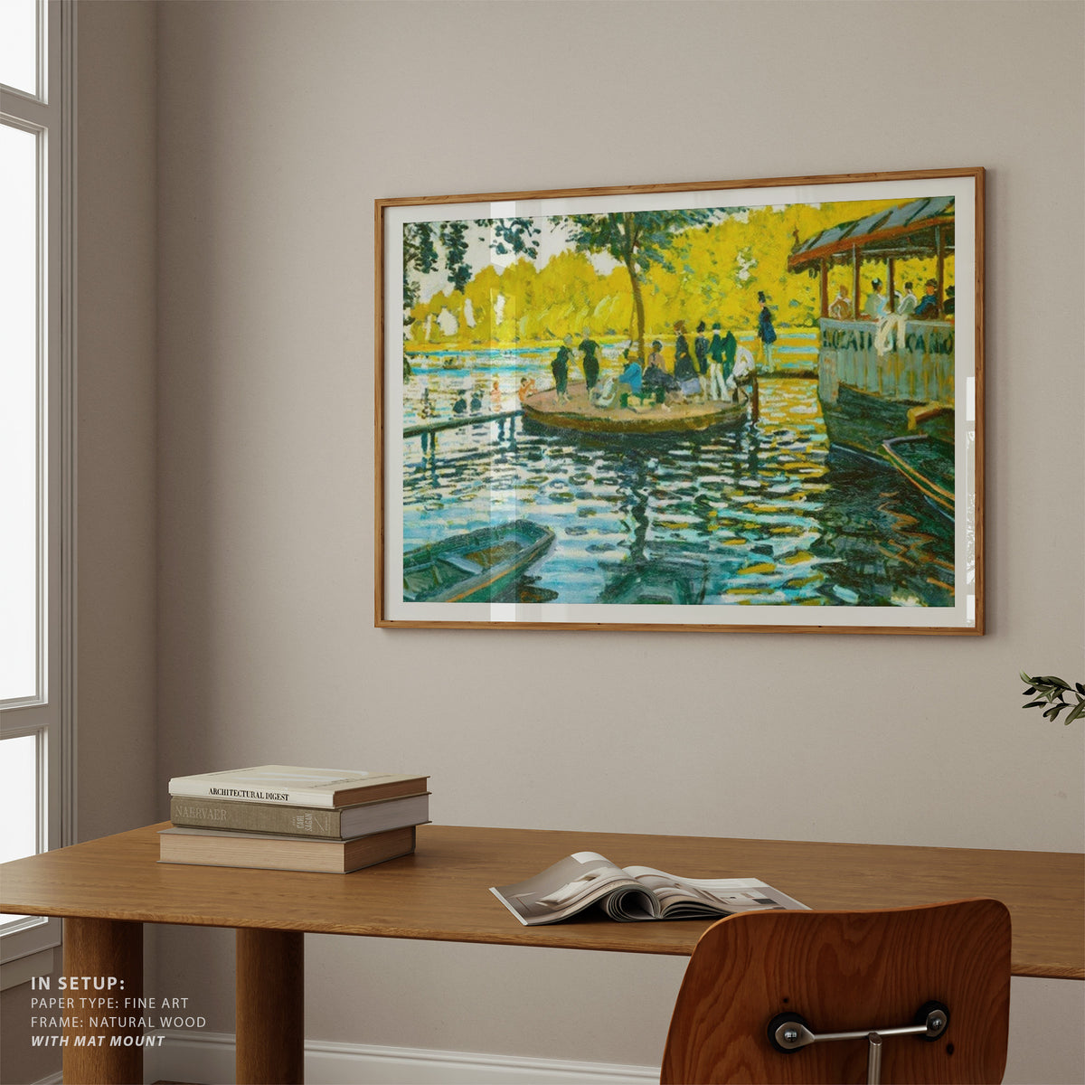 La Grenouillere by Claude Monet, Big Canvas Paintings