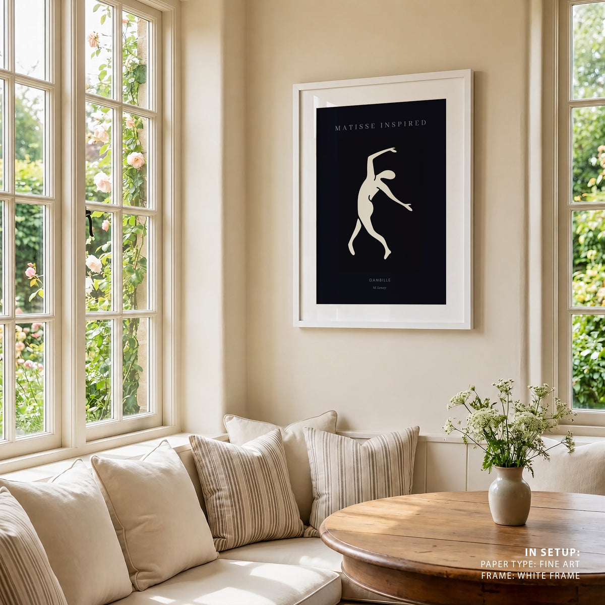 Henri Matisse Style I Gambille, Black and white Painting