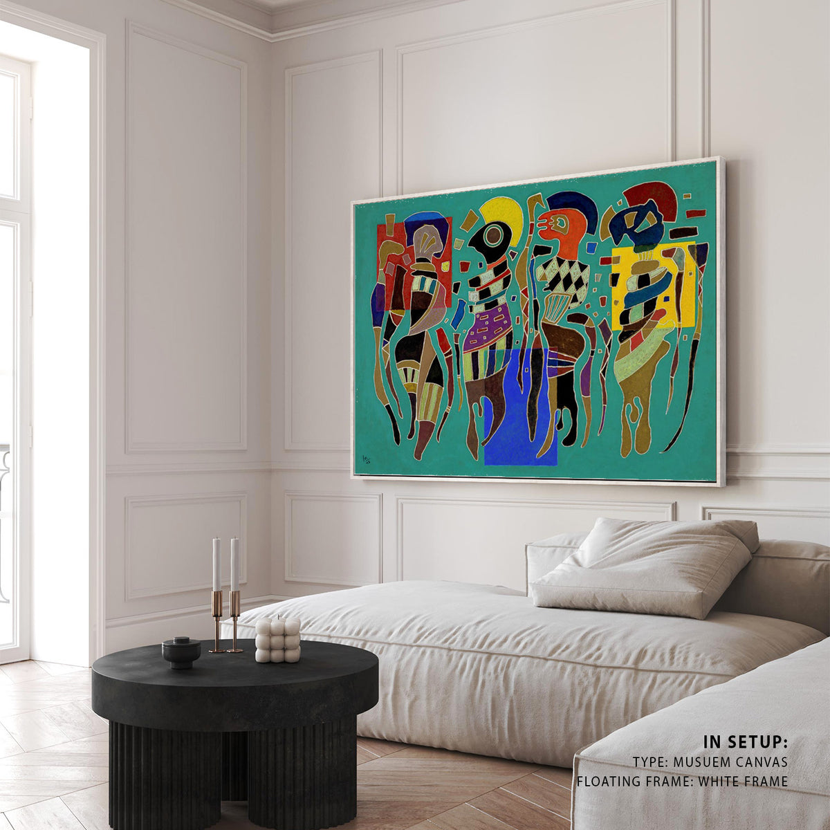 4 Figures on 3 Squares, Wassily Kandinsky Painting