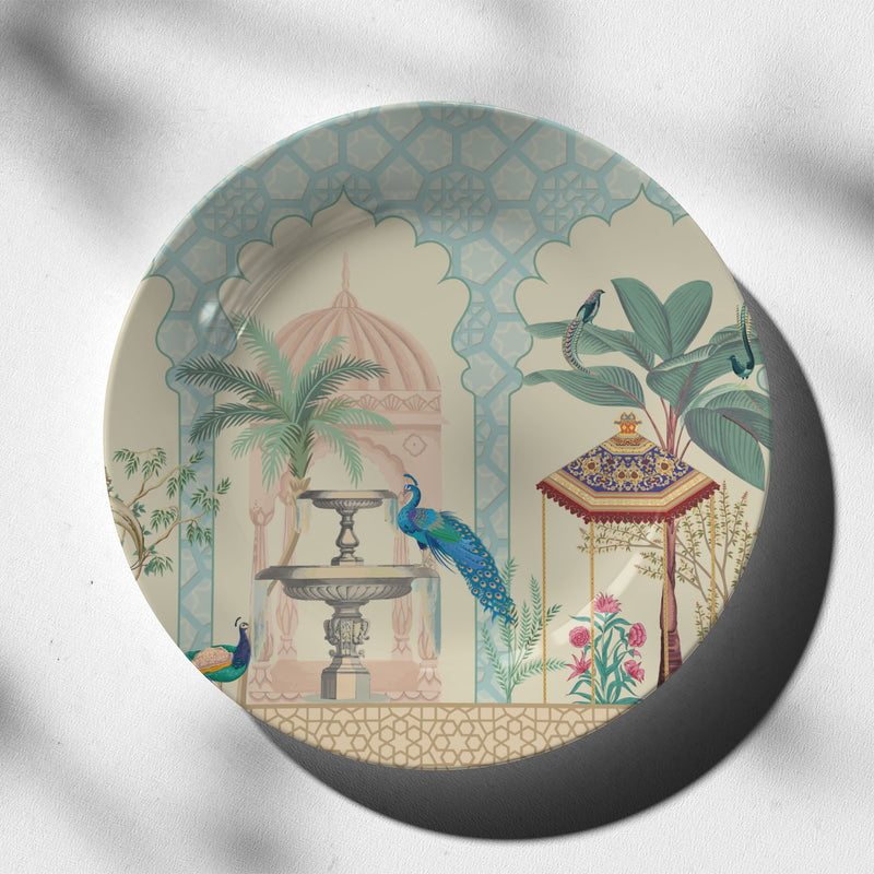 Peacock in Mughal Haven, decorative wall plate