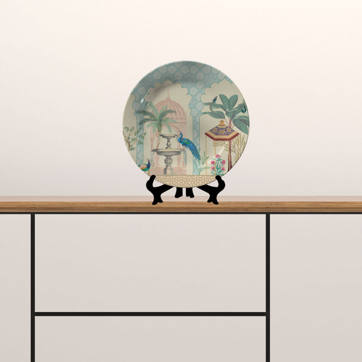Peacock in Mughal Haven, decorative wall plate
