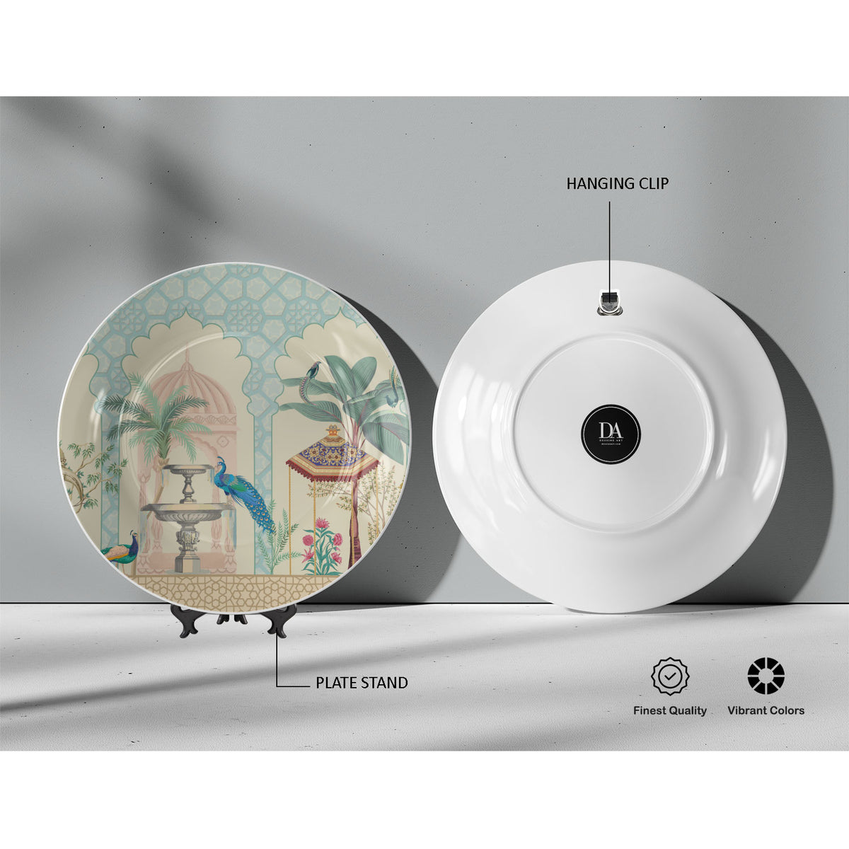 Peacock in Mughal Haven, decorative wall plate